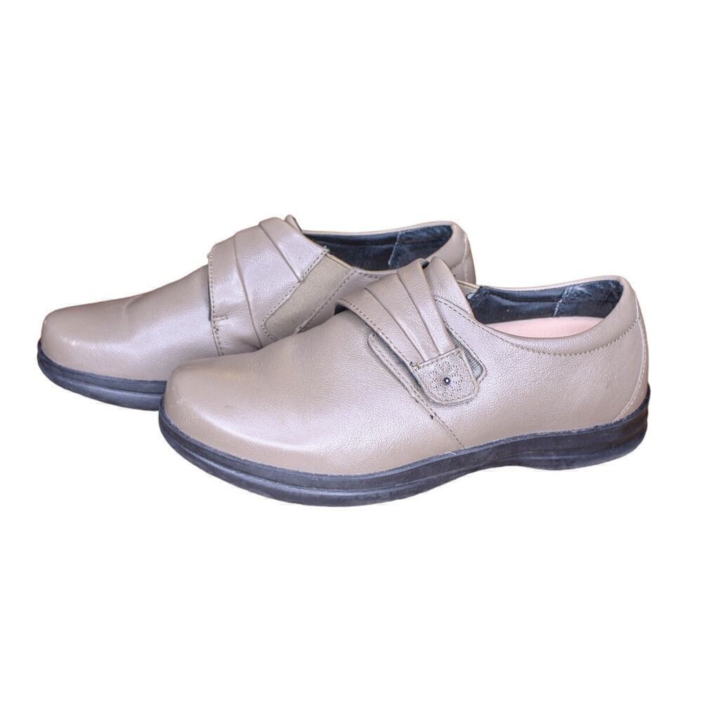 Apex Shoes Tan Brown Leather Single Strap Orthopedic Comfort Size 8.5M